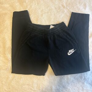 Nike Kids Black Joggers with White Logo